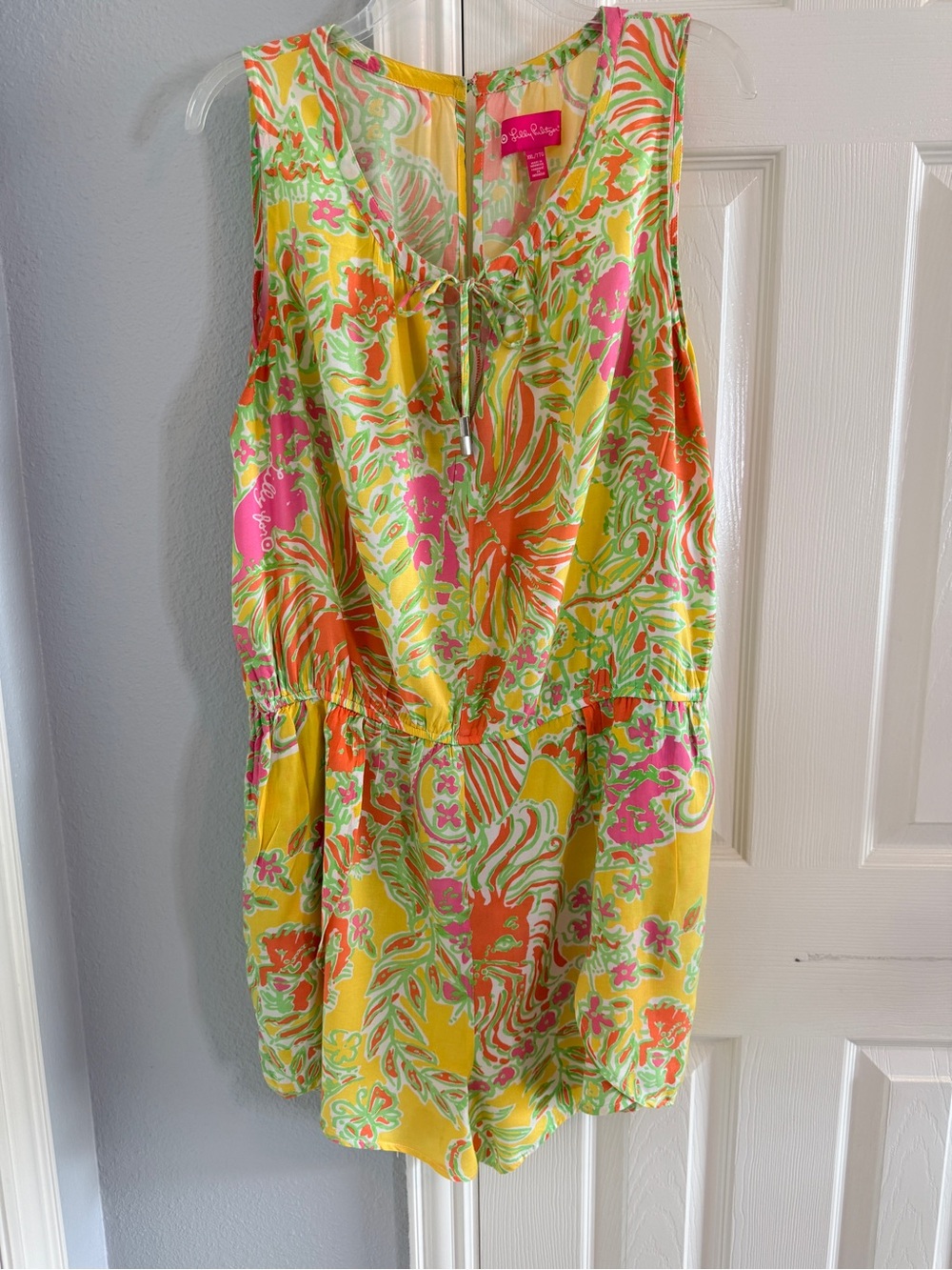 Lilly Pulitzer For Target Challis Romper Happy Place Yellow Floral XXL